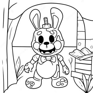 Eerie Springtrap In A Haunted House Coloring Page 52234-41338