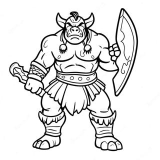 Colorful Orc Warrior Coloring Page 52274-41360