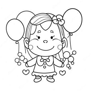 Happy Birthday Aunt With Balloons Coloring Page 52283-41353