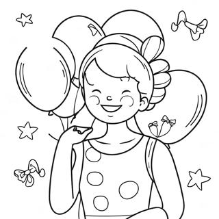 Happy Birthday Aunt With Balloons Coloring Page 52283-41354