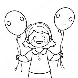 Happy Birthday Aunt With Balloons Coloring Page 52283-41355