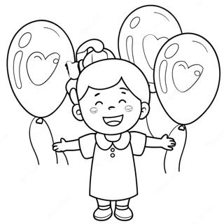 Happy Birthday Aunt With Balloons Coloring Page 52283-41356