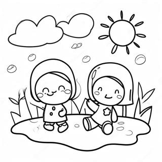 Sunny Morning With Kids Coloring Page 52354-41408