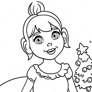 Cindy Lou With Christmas Tree Coloring Page 52364-41421