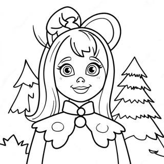 Cindy Lou With Christmas Tree Coloring Page 52364-41423