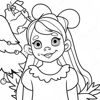 Cindy Lou With Christmas Tree Coloring Page 52364-41424