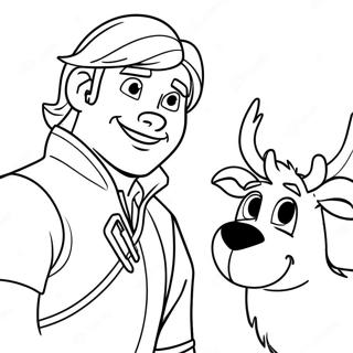 Adventurous Kristoff And Sven Coloring Page 52374-41427