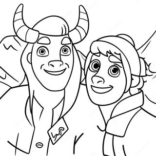 Adventurous Kristoff And Sven Coloring Page 52374-41428