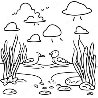 Wetlands Nature Scene Coloring Page 52383-41433