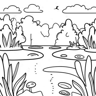 Wetlands Nature Scene Coloring Page 52383-41435