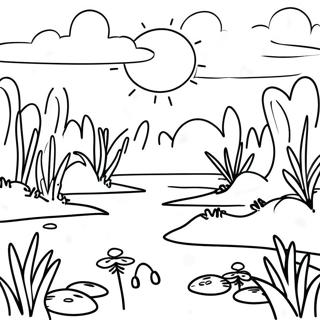 Wetlands Nature Scene Coloring Page 52383-41436