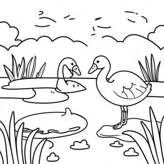 Colorful Wetlands Animals Coloring Page 52384-41471