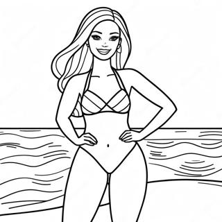 Barbie In A Colorful Swimsuit Coloring Page 52393-41437