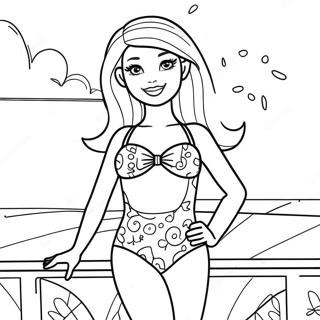 Barbie In A Colorful Swimsuit Coloring Page 52393-41438