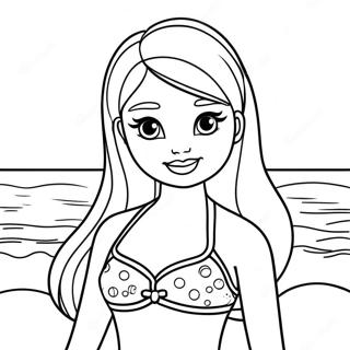 Barbie In A Colorful Swimsuit Coloring Page 52393-41439