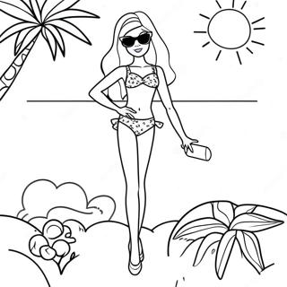 Barbie In A Colorful Swimsuit Coloring Page 52393-41440