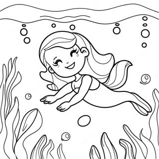 Barbie Swimming Underwater Coloring Page 52394-41443