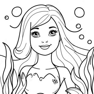 Barbie Swimming Underwater Coloring Page 52394-41444