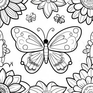 Colorful Butterfly Coloring Page 5241-4187