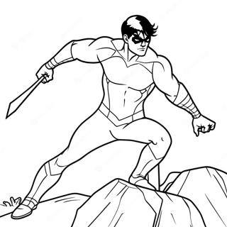 Nightwing In Dramatic Pose Coloring Page 52424-41465