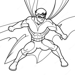 Nightwing In Dramatic Pose Coloring Page 52424-41467