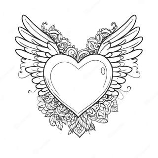 Heart With Wings Coloring Pages