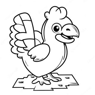 Minecraft Chicken Coloring Pages