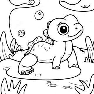 Cute Newt In A Pond Coloring Page 52644-41641