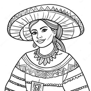 Mexican Girl In Traditional Dress Coloring Page 52703-41686