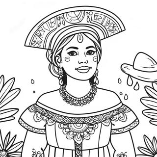 Mexican Girl In Traditional Dress Coloring Page 52703-41687