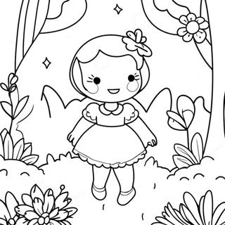 Whimsical Fairycore Garden Coloring Page 52724-41709