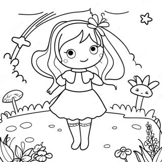 Whimsical Fairycore Garden Coloring Page 52724-41711