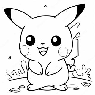 Søt Pikachu Som Leker Fargeleggingsark 52734-41723