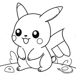 Cute Pikachu Playing Coloring Page 52734-41724