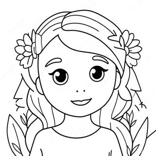 Cute Anya With Flowers Coloring Page 52754-41732