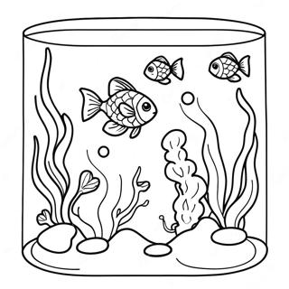 Fish Tank Underwater Scene Coloring Page 52833-41792