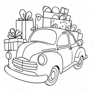 Festive Christmas Car With Presents Coloring Page 52854-41816