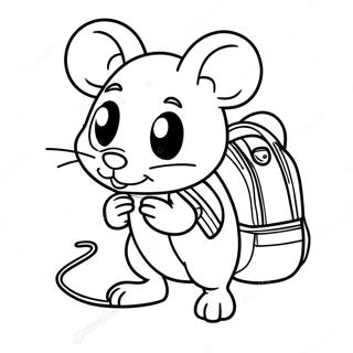 Adventurous Mouse In A Backpack Coloring Page 52864-41805