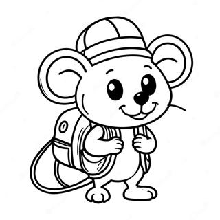 Adventurous Mouse In A Backpack Coloring Page 52864-41806