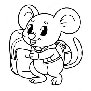 Adventurous Mouse In A Backpack Coloring Page 52864-41807