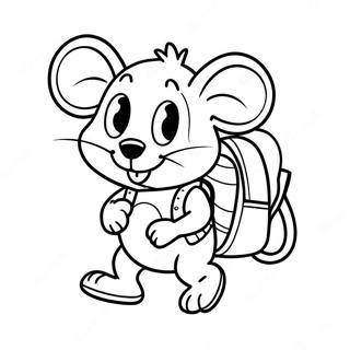 Adventurous Mouse In A Backpack Coloring Page 52864-41808