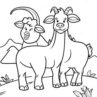 Three Billy Goats Gruff Coloring Pages