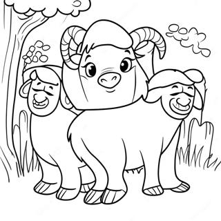 Three Billy Goats Gruff Coloring Page 52913-41855