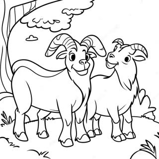 Three Billy Goats Gruff Coloring Page 52913-41856