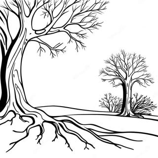 Bare Tree Silhouette Coloring Page 52954-41896