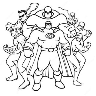 Superhero Team In Battle Coloring Page 52994-41925