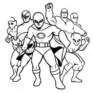 Superhero Team In Battle Coloring Page 52994-41928