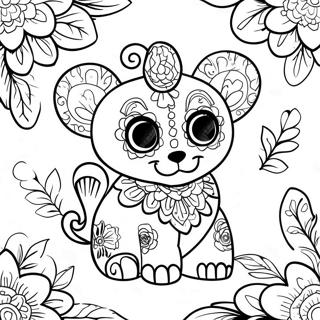 Animal Dia De Los Muertos Coloring Pages