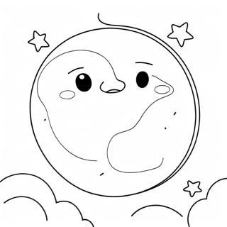 Glowing Moon And Twinkling Stars Coloring Page 53074-42001