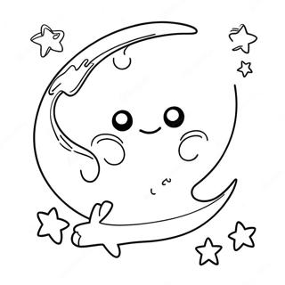 Glowing Moon And Twinkling Stars Coloring Page 53074-42002